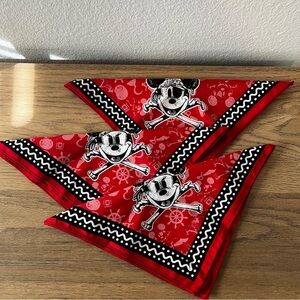 Disney Cruise Line Mickey Mouse Pirates Of the Caribbean Lot Of 3 Bandanas NEW